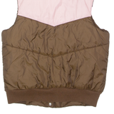 ADIDAS ORIGINALS Womens Puffer Gilet Brown Colourblock UK 8