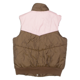 ADIDAS ORIGINALS Womens Puffer Gilet Brown Colourblock UK 8