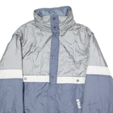 AMERICAN SPORTS Mens Jacket Blue 90s Hooded Colourblock L