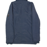 EST. 1972 Faux Fur Trim Mens Parka Coat Blue Hooded S