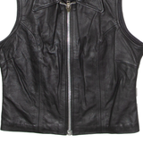 Womens Waistcoat Black Leather S