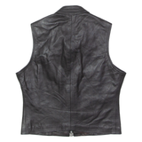 Womens Waistcoat Black Leather S
