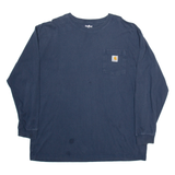 CARHARTT Mens T-Shirt Blue Long Sleeve XL