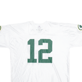 NFL Green Bay Packers Mens Football Shirt Jersey White USA V-Neck Nylon 2XL
