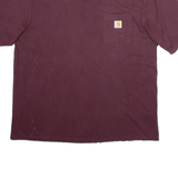 CARHARTT Mens T-Shirt Maroon XL
