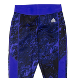 ADIDAS Tech Fit Womens Sports Shorts Blue Slim Crazy Pattern UK 8 W22