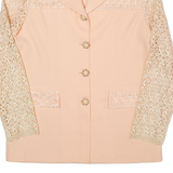 CETIN Lace Sleeves Womens Blazer Jacket Pink 90s M