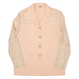 CETIN Lace Sleeves Womens Blazer Jacket Pink 90s M