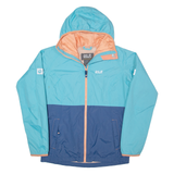 JACK WOLFSKIN Boys Rain Jacket Blue Hooded XL