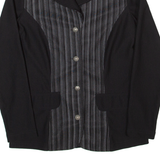 Womens Blazer Jacket Black 90s Striped UK 10