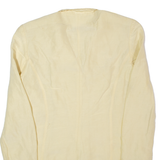 LAUREL Womens Blazer Jacket Yellow Linen 90s M