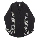 CLOCK HOUSE Womens Blazer Jacket Black Viscose 90s Floral S