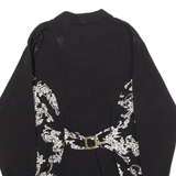 CLOCK HOUSE Womens Blazer Jacket Black Viscose 90s Floral S