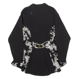 CLOCK HOUSE Womens Blazer Jacket Black Viscose 90s Floral S