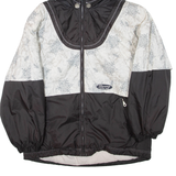 SORRY Womens Puffer Jacket Black Hooded Colourblock L