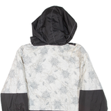 SORRY Womens Puffer Jacket Black Hooded Colourblock L