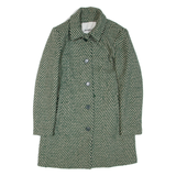 DESIGUAL Womens Coat Green Wool Chevron L
