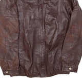 Mens Jacket Brown Faux Leather M