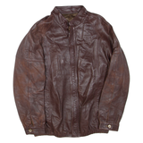 Mens Jacket Brown Faux Leather M