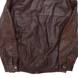 Mens Jacket Brown Faux Leather M