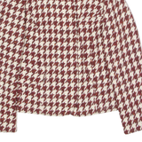 SCAPA Womens Blazer Jacket Red Wool Houndstooth UK 12