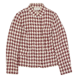 SCAPA Womens Blazer Jacket Red Wool Houndstooth UK 12