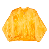 Ruched Trim Womens Bomber Jacket Orange 80s XL