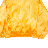 Ruched Trim Womens Bomber Jacket Orange 80s XL