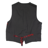 Aztec Womens Blazer Waistcoat Red Viscose 90s Crazy Pattern M