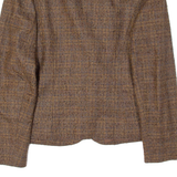 Womens Blazer Jacket Brown Wool 90s Plaid S