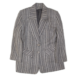 Womens Blazer Jacket Grey Striped M