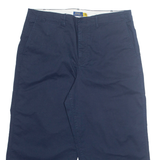 POLO RALPH LAUREN Chino 3/4 Womens Trousers Blue Regular Wide-Leg W36 L23