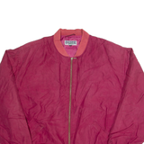 DISTANCE Mens Bomber Jacket Maroon Silk 90s L