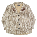 MARIA A Womens Blazer Jacket Brown Knit 90s M