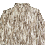 MARIA A Womens Blazer Jacket Brown Knit 90s M