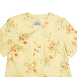 DAMART Womens Blazer Jacket Yellow 90s Floral UK 18