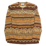 KASPER ASP Womens Blazer Jacket Brown 90s Fair Isle S