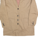 VERTIGO Womens Blazer Jacket Brown Linen 90s S