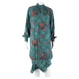 JARIN Womens Day Dress Blue Floral Long Sleeve Midi XL