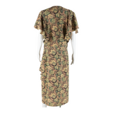 CHADWYCK Womens Day Dress Beige Paisley Short Sleeve Midi L
