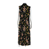 STUDIO I Womens Shirt Dress Black Floral Sleeveless Midi M