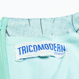 TRICO MODERN Belted Womens Day Dress Blue Short Sleeve Midi M