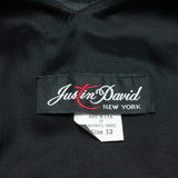 JUSTIN DAVID Womens Day Dress Black Short Sleeve Midi L