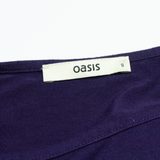 OASIS Womens T-Shirt Dress Blue Sleeveless Knee Length S