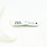 ZARA Belted Womens Day Dress White Long Sleeve Short S