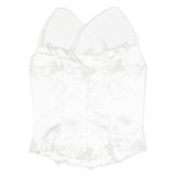 Beaded Womens Corset White Strapless M