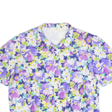 Womens Printed Blouse Purple Collared Floral XL
