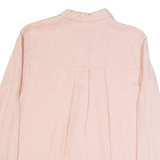 PEPE JEANS Womens Blouse Pink Button Neck Long Sleeve M