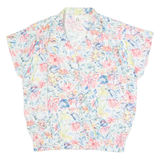 Womens Printed Blouse Pink Collared Floral L