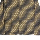Womens Blouse Brown V-Neck Long Sleeve Crazy Pattern M